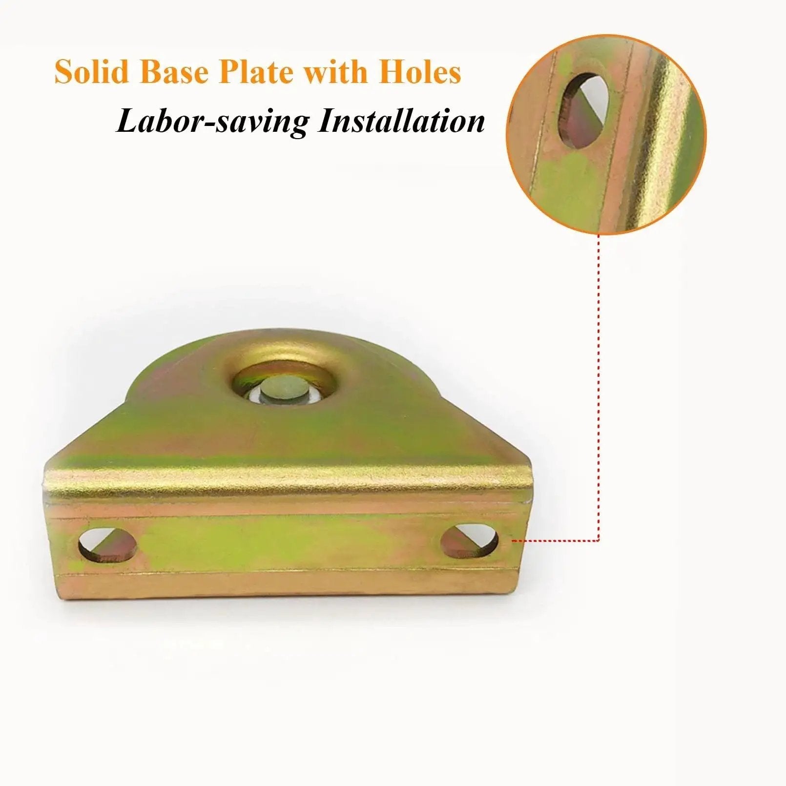 Solid base plate with holes for V Groove Wheel Plate Casters For V Track Rails Heavy Duty Sliding Gate Wheel With Bracket Rigid Caster