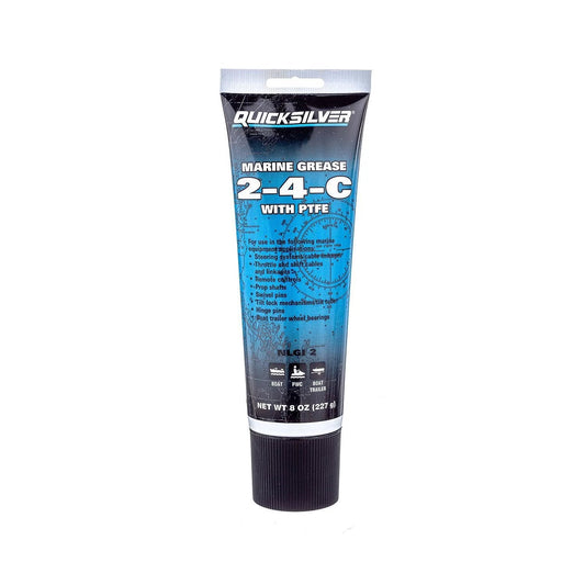 2-4-C Marine Grease With PTFE Teflon For Boats And Cables, Multi Purpose Lubricant For Steering Cables Throttle And Shift Cables, Tilt Mechanisms Remote Controls And Prop Shaft 8 Oz Tube, front view