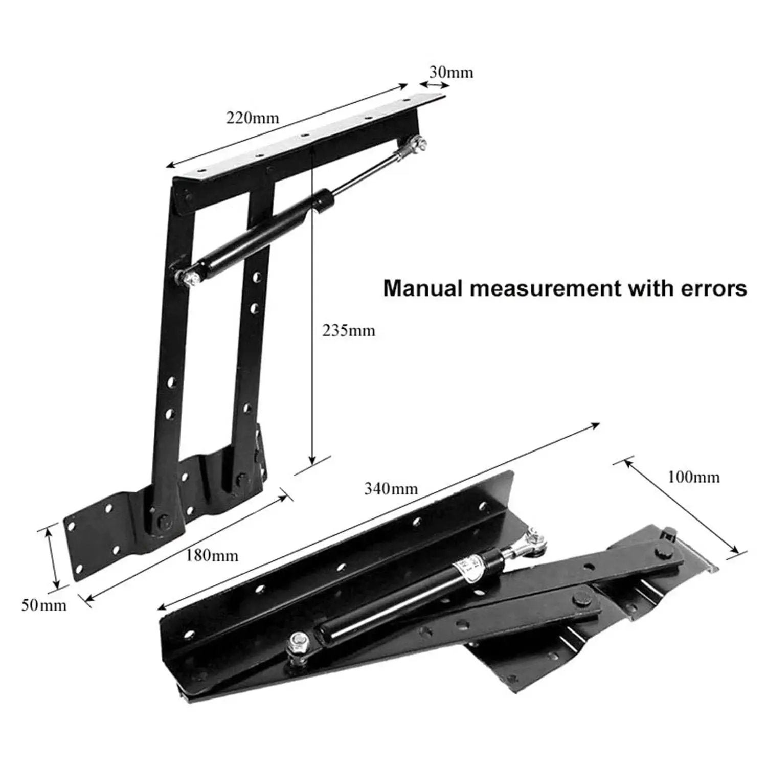 Heavy Duty Lift Up Hydraulic Hinge Set For Coffee Tables And Furniture Two Pair Folding Lift Top Hinges No Fuss Lift Top Hardware With Anti Rust Steel Construction Supports Up To 50kg Easy Lift Mechanism Built For Home Improvement By GENHAKON, black hinge set with dimensions