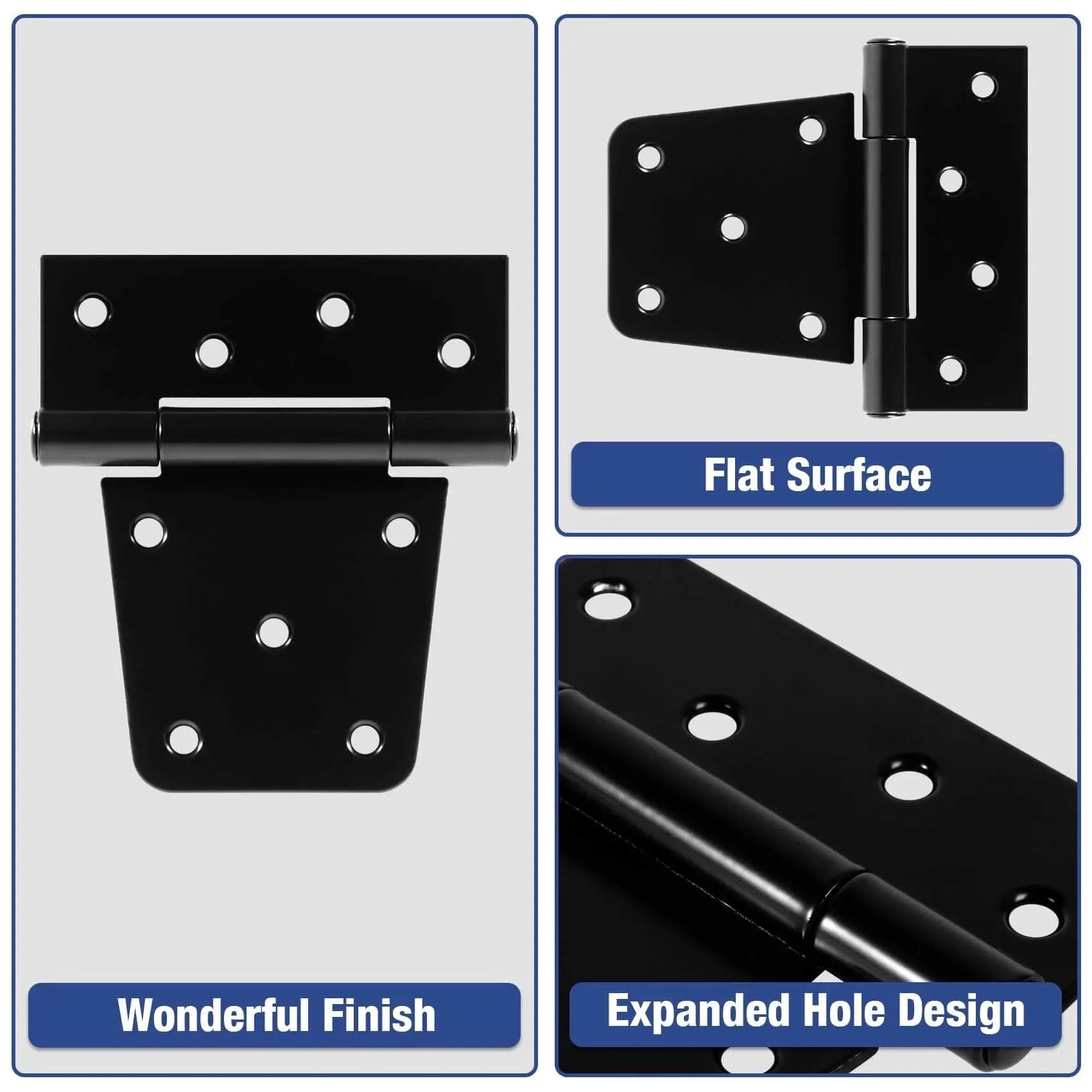 Heavy Duty Fence Gate Hinges 3.5 Inch By 4.5 Inch Black Exterior Outdoor Hinges highlighting design and features
