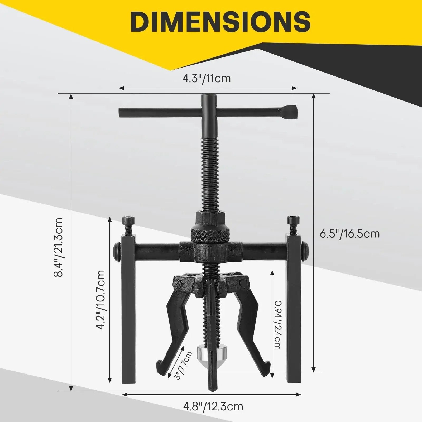 Dimensions of Three Jaw Inner Bearing Puller Set For Blind Bearings And Bushings Heavy Duty Gear Extractor Kit