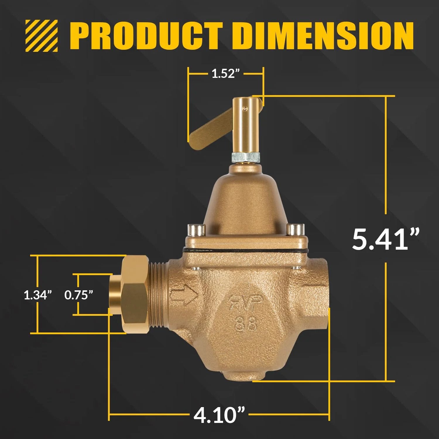 Half Inch High Capacity Water Pressure Regulator For Watts 1156F Series Replacement Compatible With S1156F Boiler Water Regulator