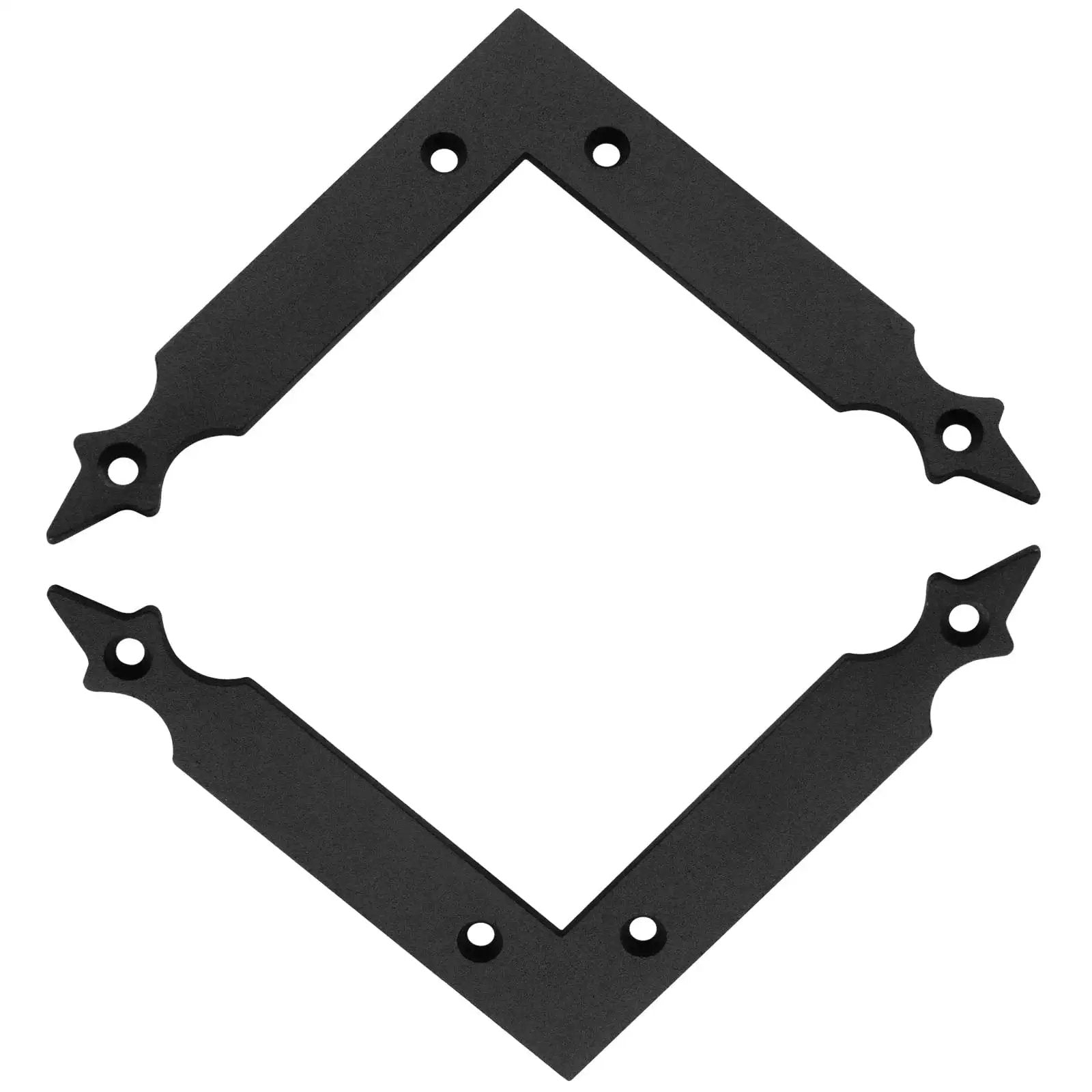 Four Piece L Shaped Corner Brackets Set In Black Carbon Steel For Sliding Barn Doors And Farmhouse Decor Ideal For Garages