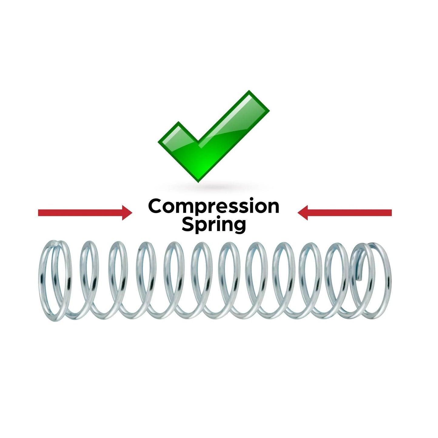 Heavy Duty Compression Spring 0.051 Inch Wire 9/16 Inch Outside Diameter 3 Inch Length Spring Steel Construction Nickel Plated Finish 2 Pack
