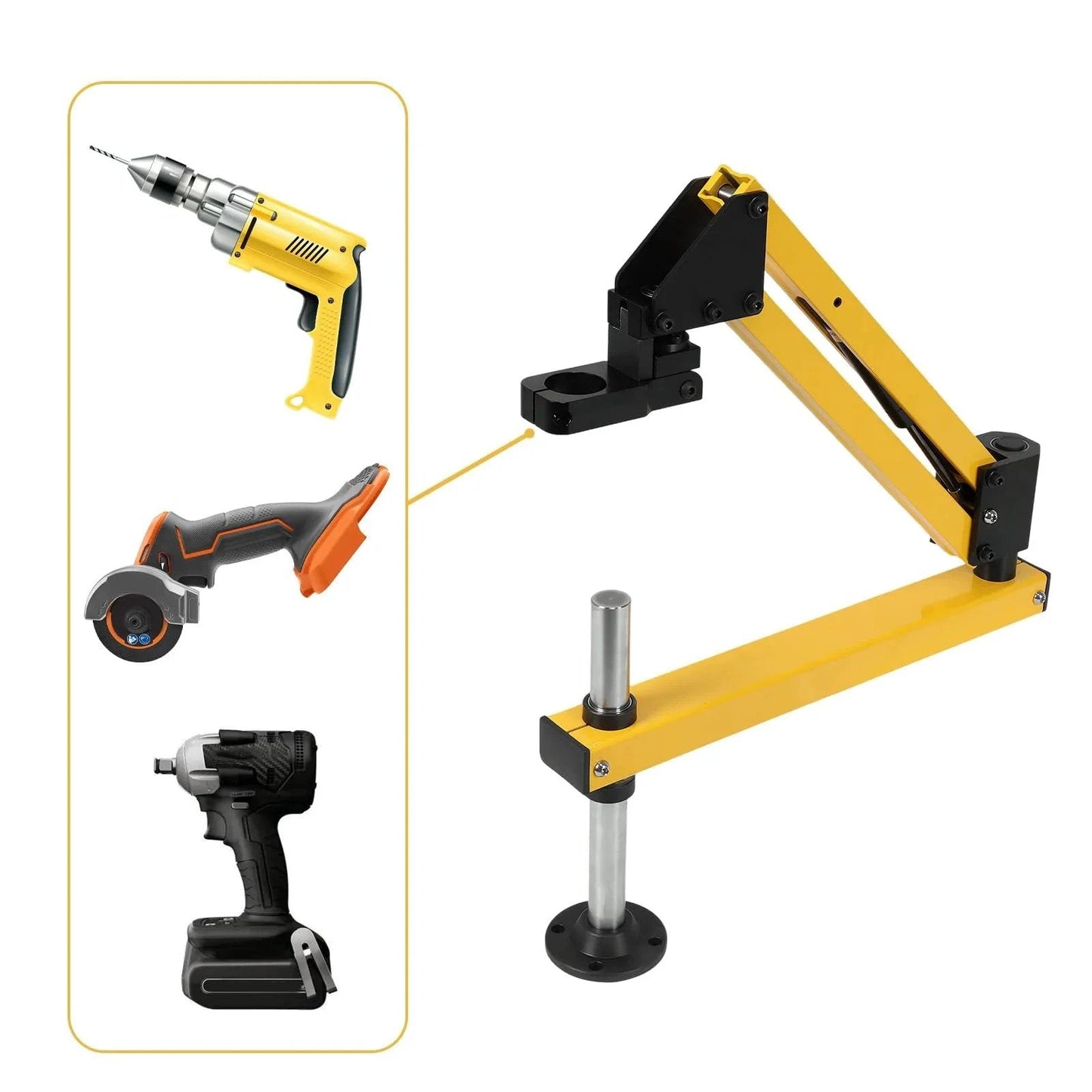 Aluminum Alloy Cantilever Support Frame With 360 Degree Flexible Arm for Pneumatic Tapping Machines and drill compatibility