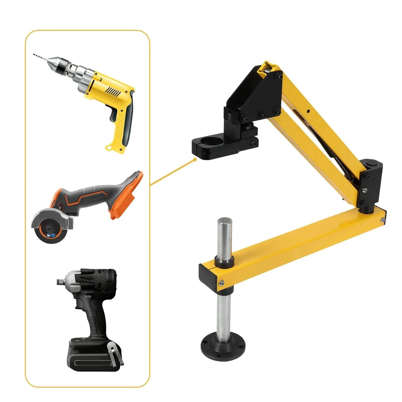 Aluminum Alloy Cantilever Support Frame With 360 Degree Flexible Arm for Pneumatic Tapping Machines and drill compatibility