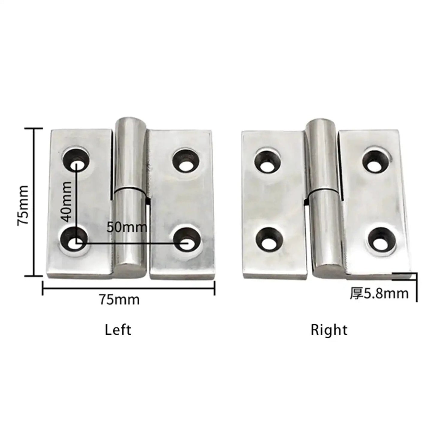 Removable 304 Stainless Steel Hinge For Heavy Machinery And Industrial Equipment High Load Bearing Capacity Polished Finish Model XG02 177 2TL