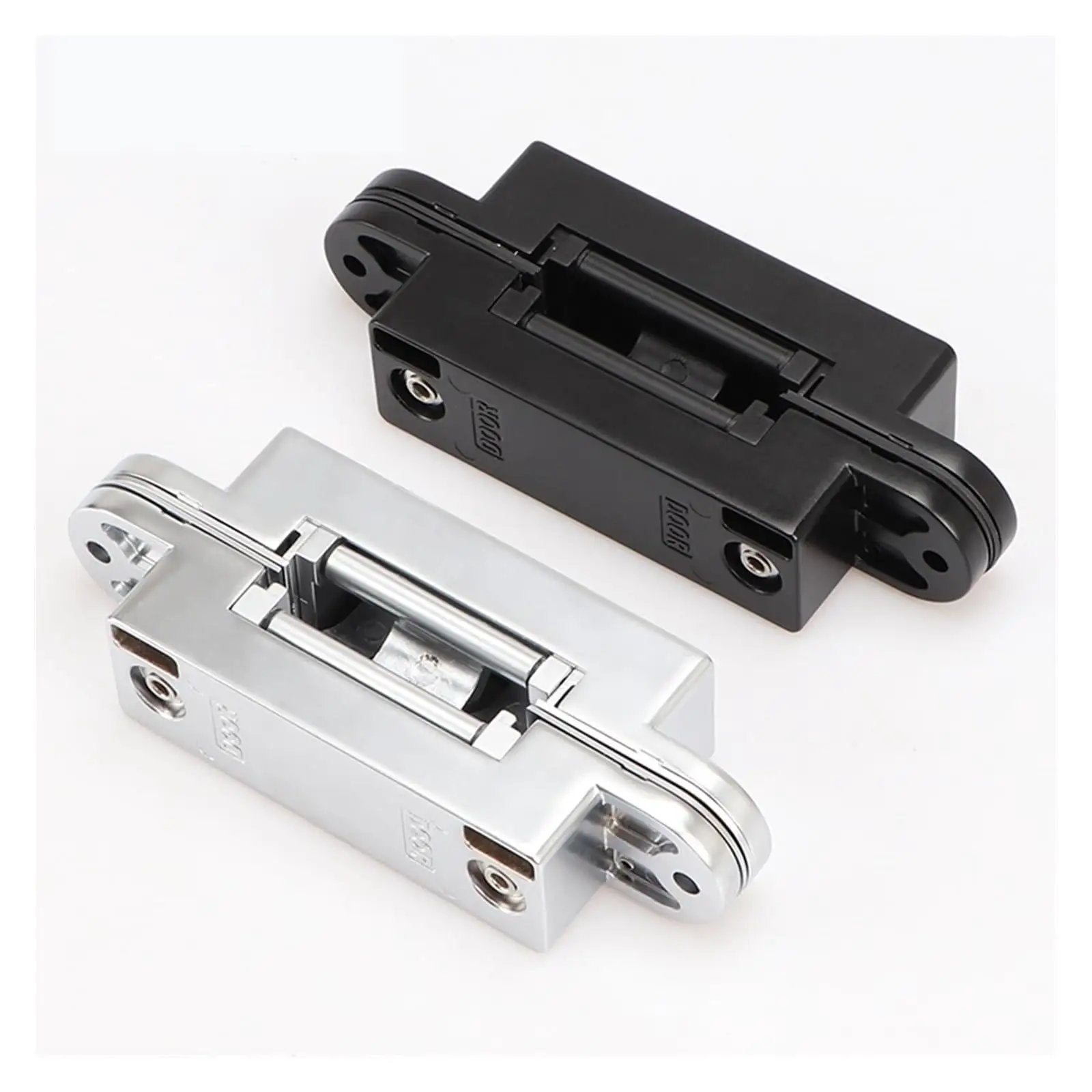 Stainless Steel Self Closing Reversible Door Hinge Invisible Hinge With 180 Degree Opening Hidden Folding Design Black Finish