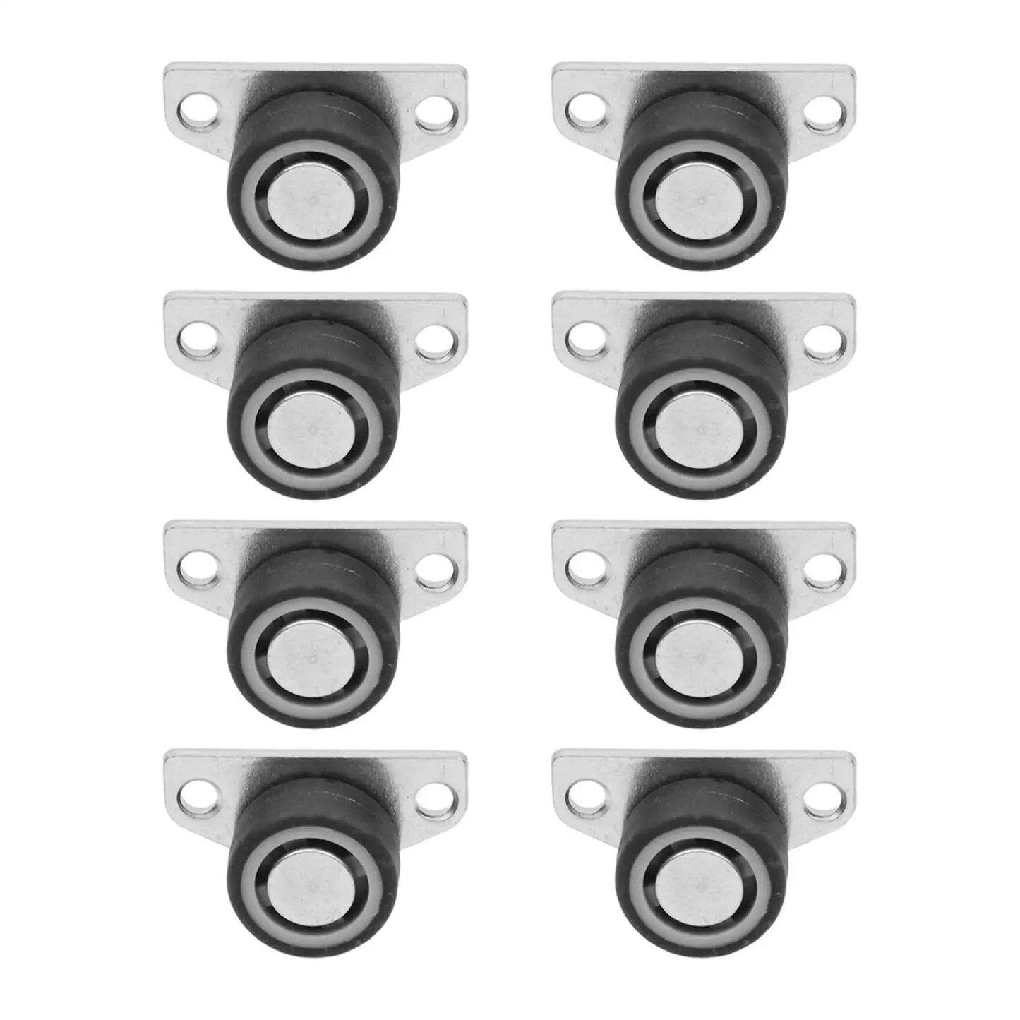 8 Pack Nylon Single Wheel Screen Door Rollers With Galvanized Wheel Side Mount For Sliding Doors And Furniture Wardrobe Cupboard Closet Electroplating Pulley System Wear-Resistant Anti-Corrosion Rust-Resistant, front view