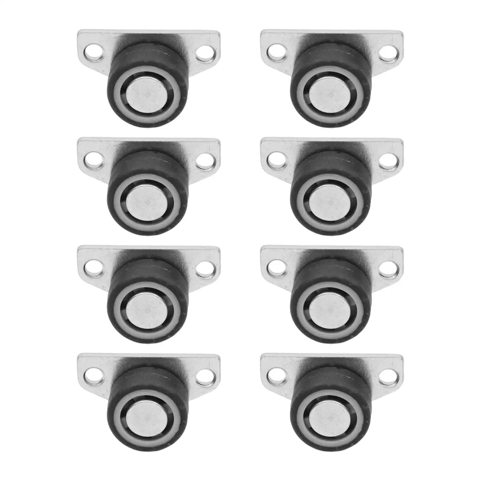 8 Pack Nylon Single Wheel Screen Door Rollers With Galvanized Wheel Side Mount For Sliding Doors And Furniture Wardrobe Cupboard Closet Electroplating Pulley System Wear-Resistant Anti-Corrosion Rust-Resistant, front view