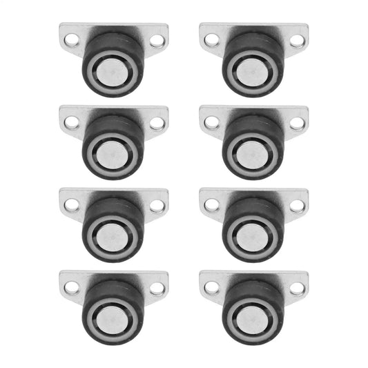 8 Pack Nylon Single Wheel Screen Door Rollers With Galvanized Wheel Side Mount For Sliding Doors And Furniture Wardrobe Cupboard Closet Electroplating Pulley System Wear-Resistant Anti-Corrosion Rust-Resistant, front view