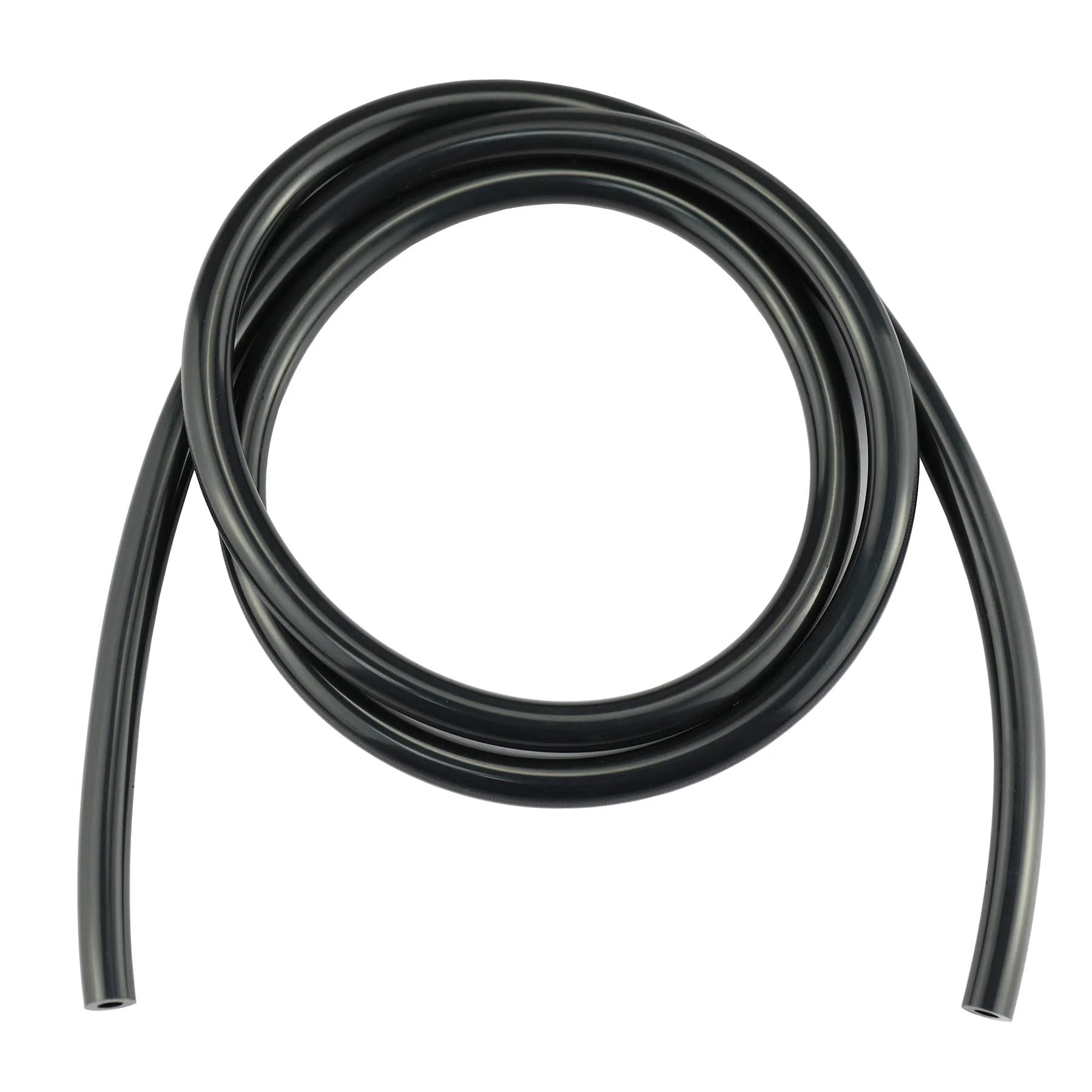 High Temp Silicone Vacuum Tubing Hose Five Feet One Quarter Inch ID Six Millimeter Black For Air And Water Systems Minus Forty To Four Hundred Twenty Eight Fahrenheit Temperature Range Working Pressure Forty Three PSI Burst One Hundred Thirty PSI.