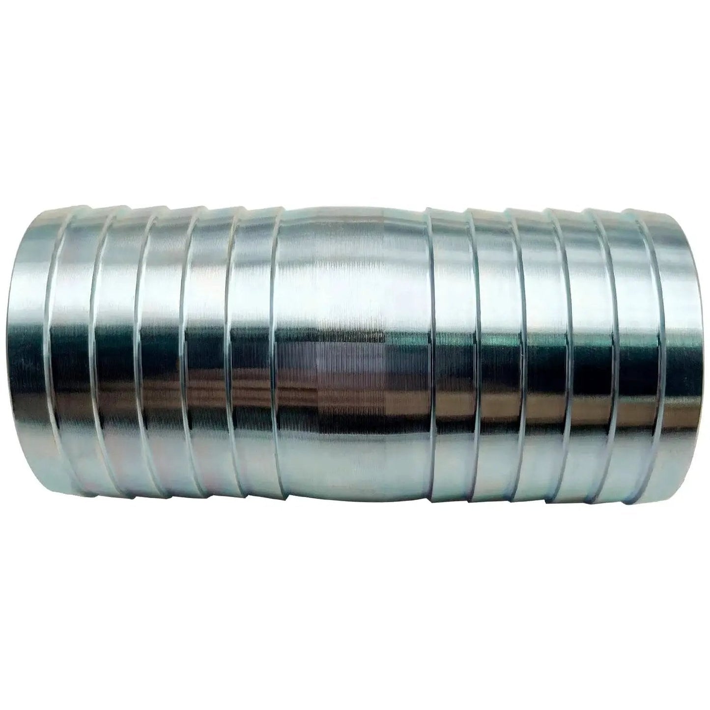 Heavy Duty Two Inch Stainless Steel Hose Barb Fitting Straight Barbed Coupler With Four Clamps For Oil And Water 304 Stainless Steel Construction