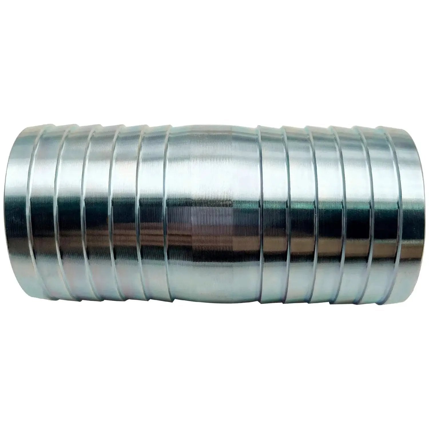 Heavy Duty Two Inch Stainless Steel Hose Barb Fitting Straight Barbed Coupler With Four Clamps For Oil And Water 304 Stainless Steel Construction