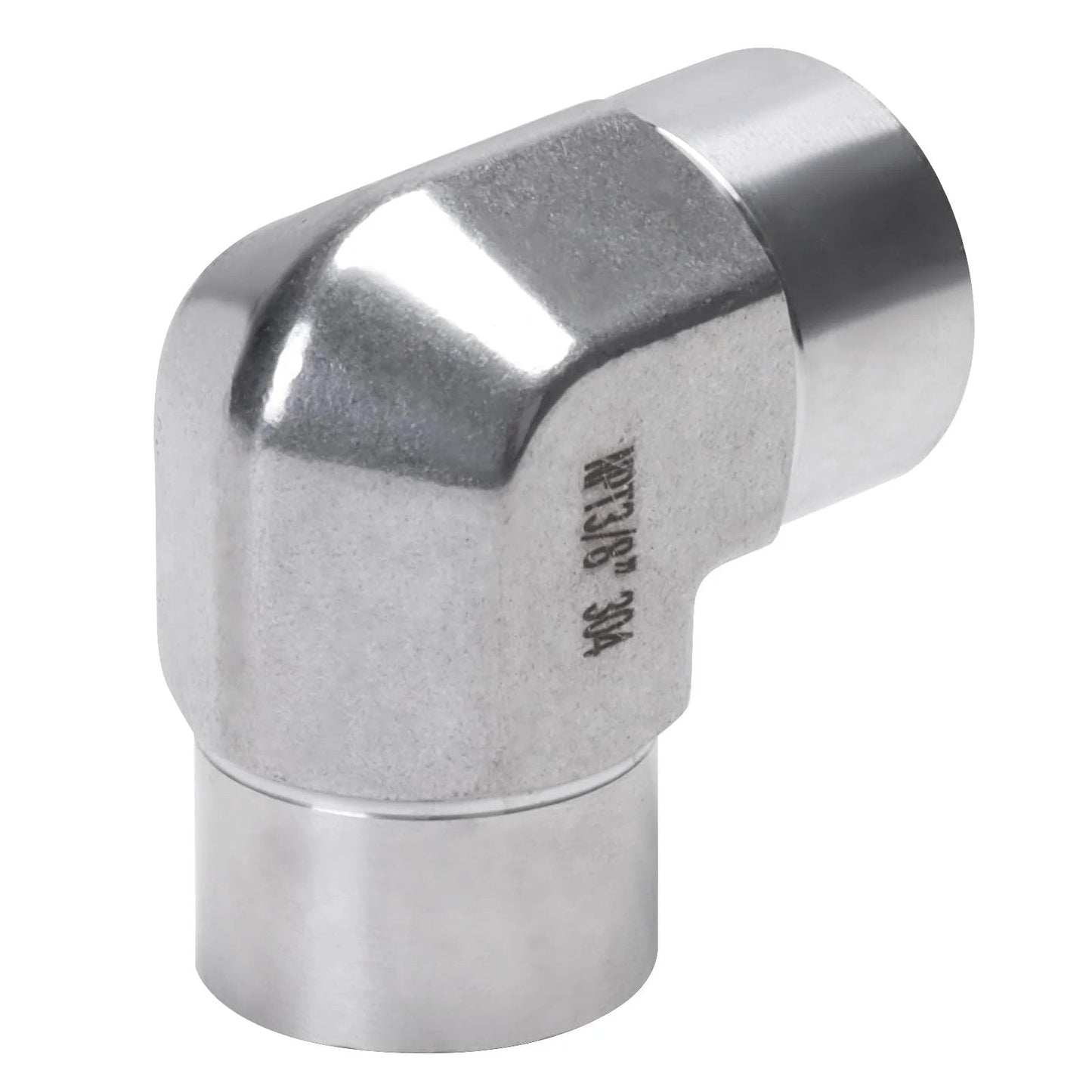 Stainless Steel 304 3/8 NPT Female to 3/8 NPT Female 90 Degree Street Elbow Fittings Pack of 2, Heavy Duty Forged Bar Stock