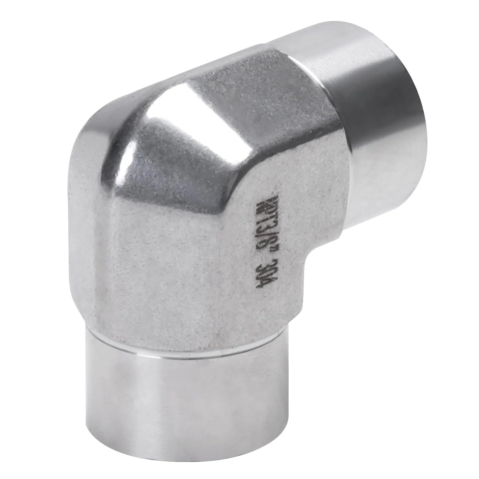 Stainless Steel 304 3/8 NPT Female to 3/8 NPT Female 90 Degree Street Elbow Fittings Pack of 2, Heavy Duty Forged Bar Stock