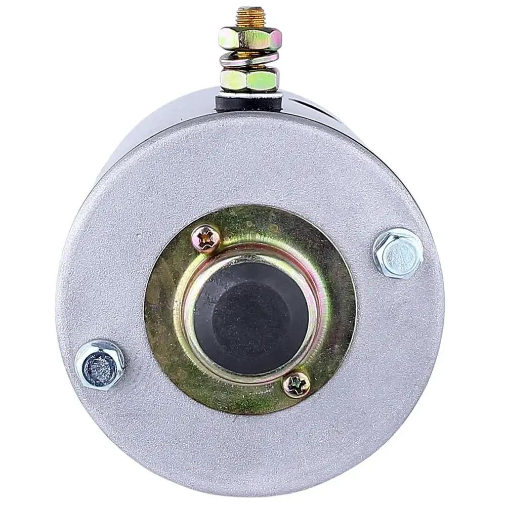 Front view of 12V Hydraulic Pump Motor For RV Levelers Replacement 11-212-440 CCW Shaft, featuring slotted shaft and bolts