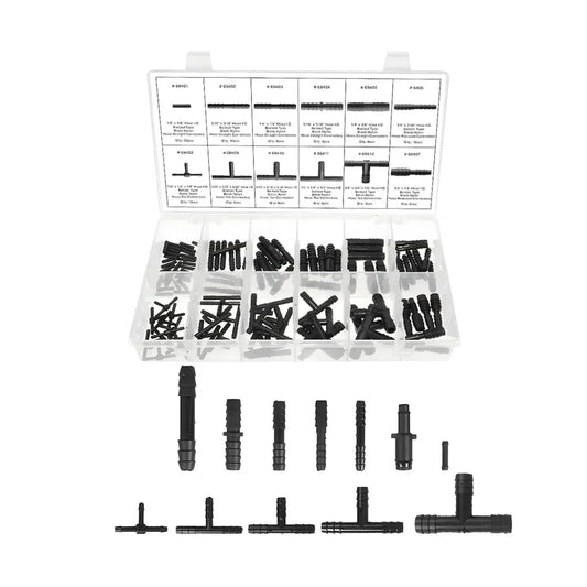 Car Vacuum Line Fitting Kit With 113 Piece Nylon Heat Resistant Tubing Fittings Including Tee Straight Reducer Assortment