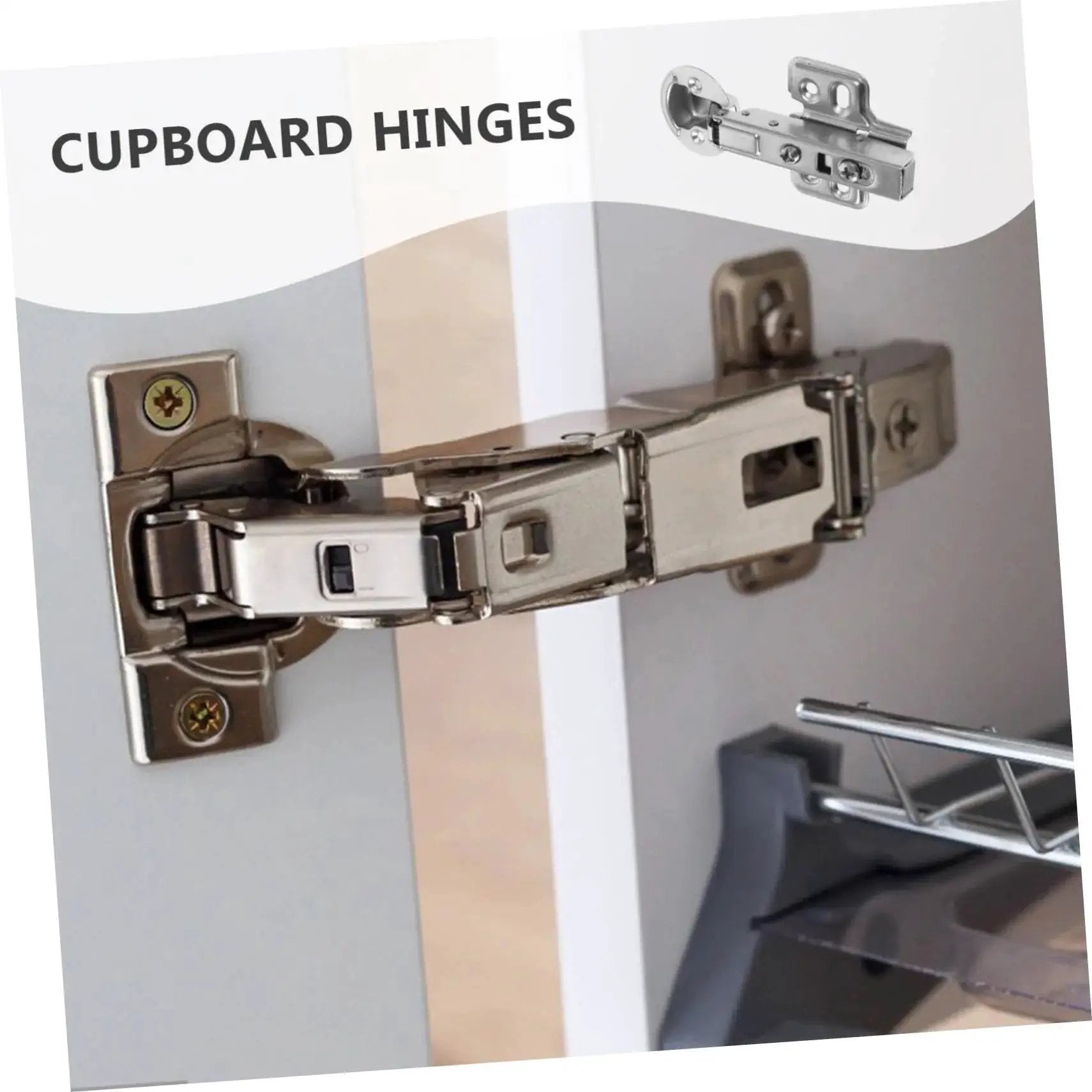 Close-up of Stainless Steel Cabinet Door Hinges With Hydraulic Buffer Soft Close For Kitchen Cabinets Heavy Duty