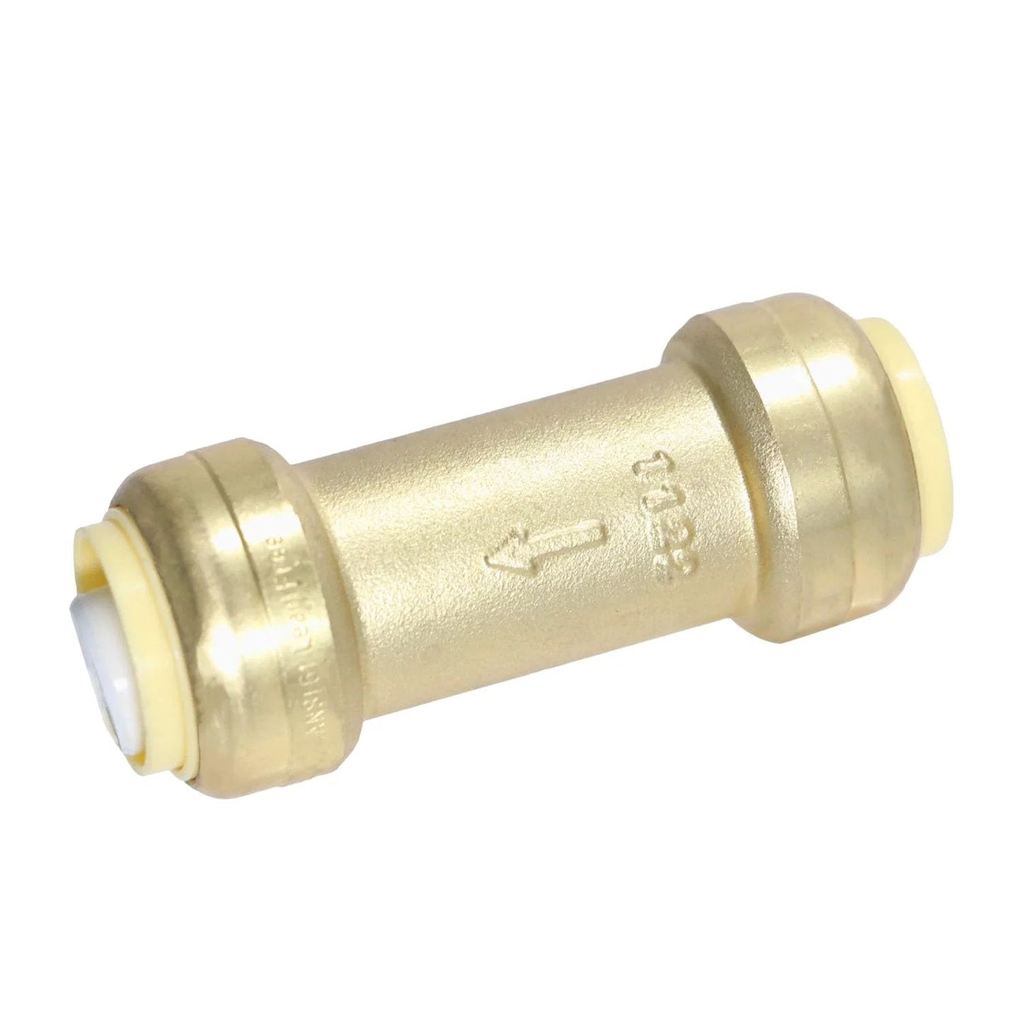 Push Fit Check Valve 3/4 Inch by 3/4 Inch Brass Lead Free For Copper CPVC PEX Pipes NSF ANSI 61 ASSE 1061 Certified