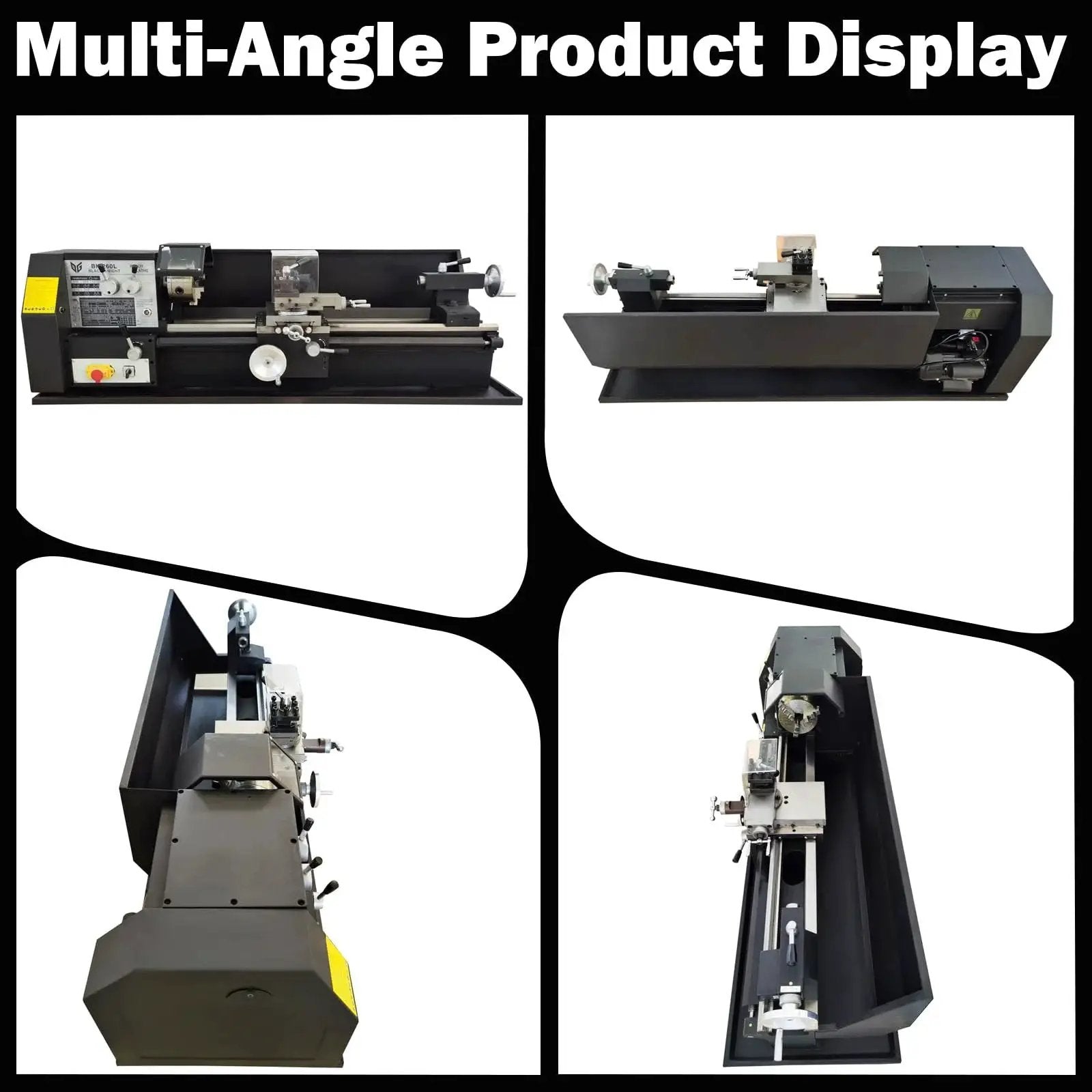 Industrial Metal Lathe Machine For Home Shop And Workshop With 10.2 Inch Swing And 27.5 Inch Distance Between Centers Geared Head Lathe High Torque Variable Speed Turning 115-1620 RPM AC 110V 1HP By TechTONGDA displayed from multiple angles
