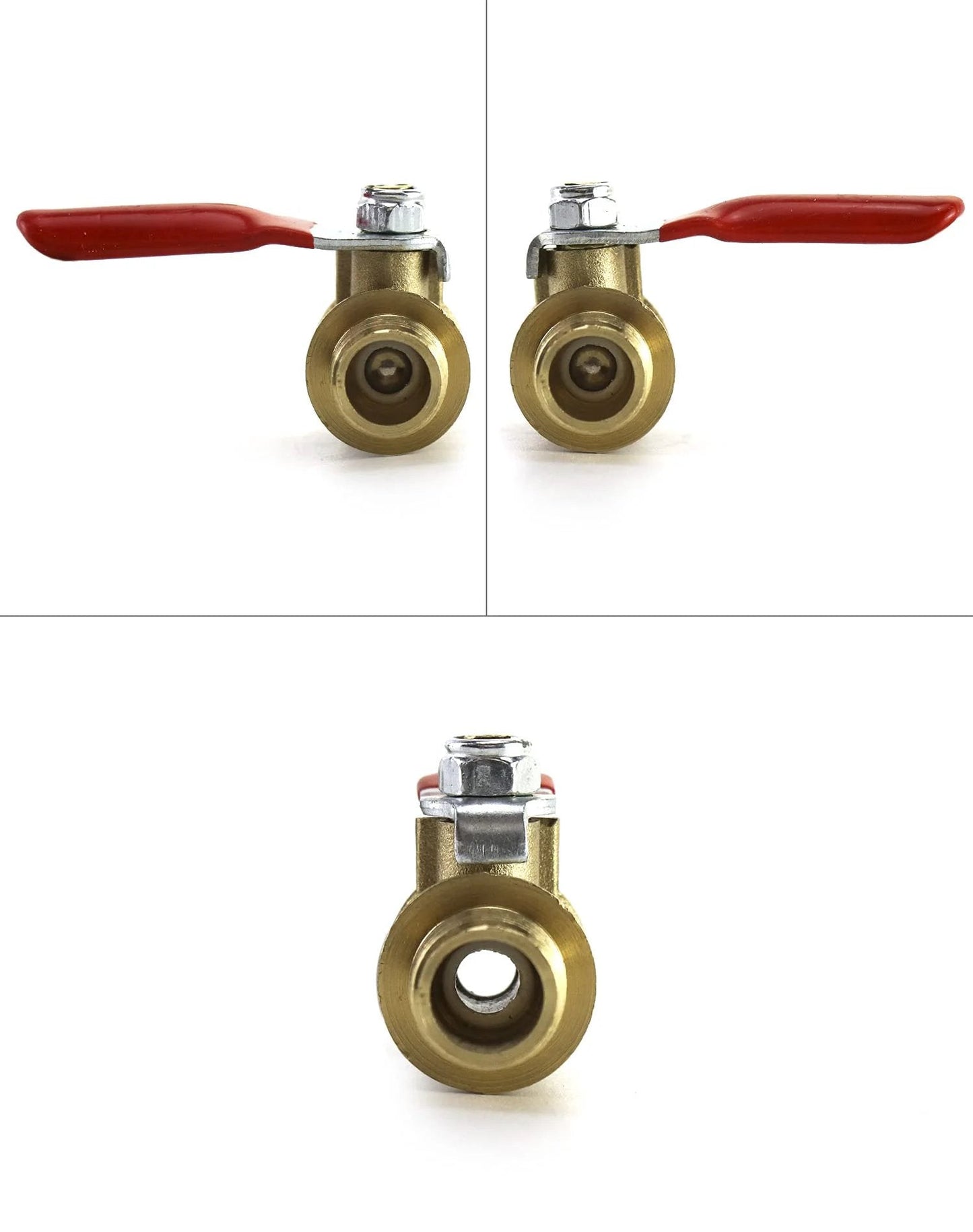 Heavy Duty Brass Ball Valve Pack Of Six With One Quarter Inch NPT Male To Female Threads For Air Water Oil Gas Applications