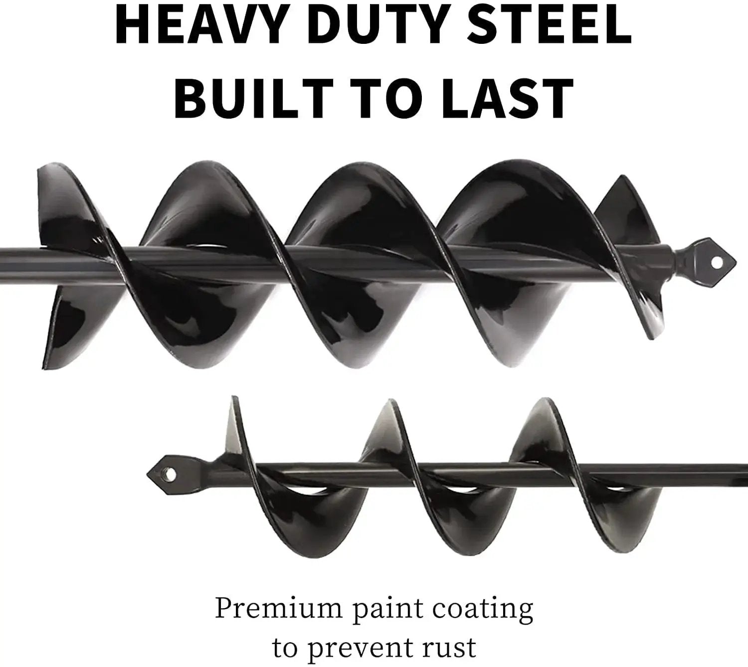 Planting Garden Auger Drill Bit Set 2 Pack Solid Core Shaft Spiral Hole Digger for Three Eighths Inch Hex Drive Drills with rust protection