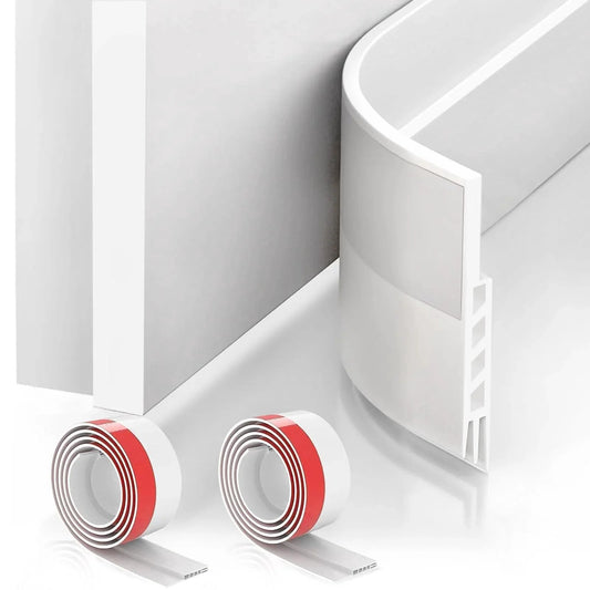 2 Pack Door Draft Stopper For Exterior And Interior Doors, 1.8 Inch Wide By 37 Inch Long White, Door Bottom Seal Weather Stripping