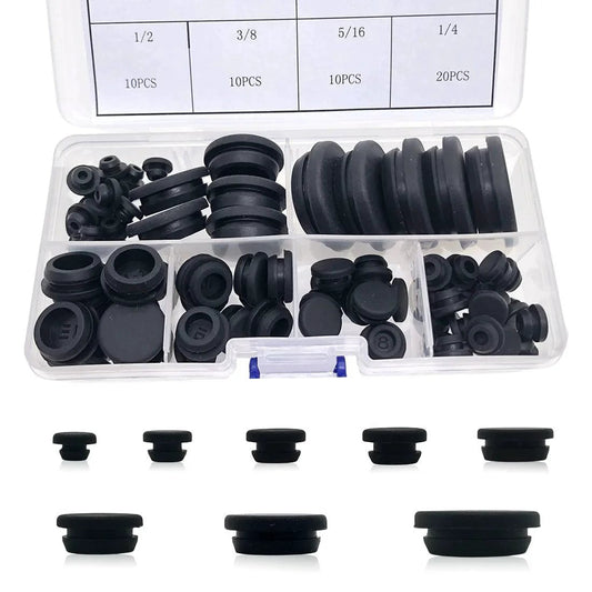 80 Pieces Silicone Hole Plugs Kit With 7 Sizes From One Quarter Inch To One Inch Round Plugs For Automotive Projects Clear Case