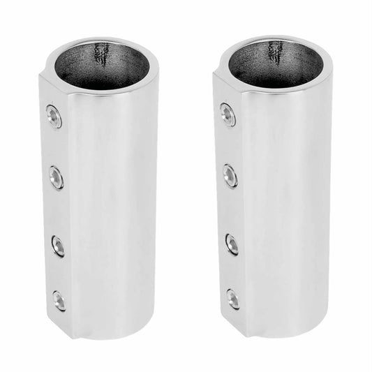 316 Stainless Steel Marine Straight Pipe Fittings 2 Pack For 25mm And 1 Inch OD Tubes Durable Boat Hardware Couplers Easy Install Rust Resistant Cast Tube Connectors