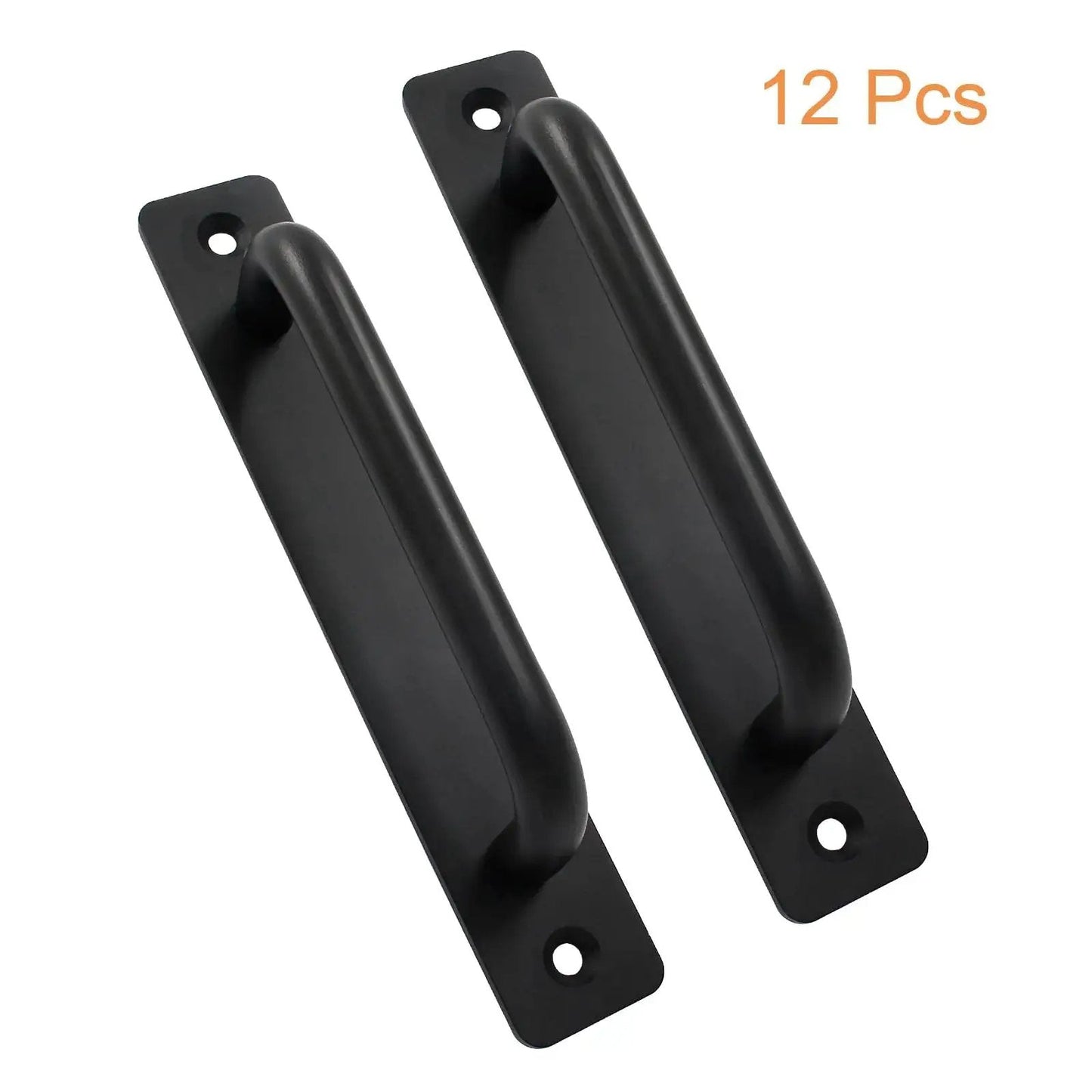 12 Pieces Aluminum Alloy Barn Door Handles 148mm 5.8 Inch Sliding Pulls For Cabinets Closets Drawers Black Finish Durable Rustproof Corrosion Resistant Hardware Ideal For Home Improvement And Interior Doors