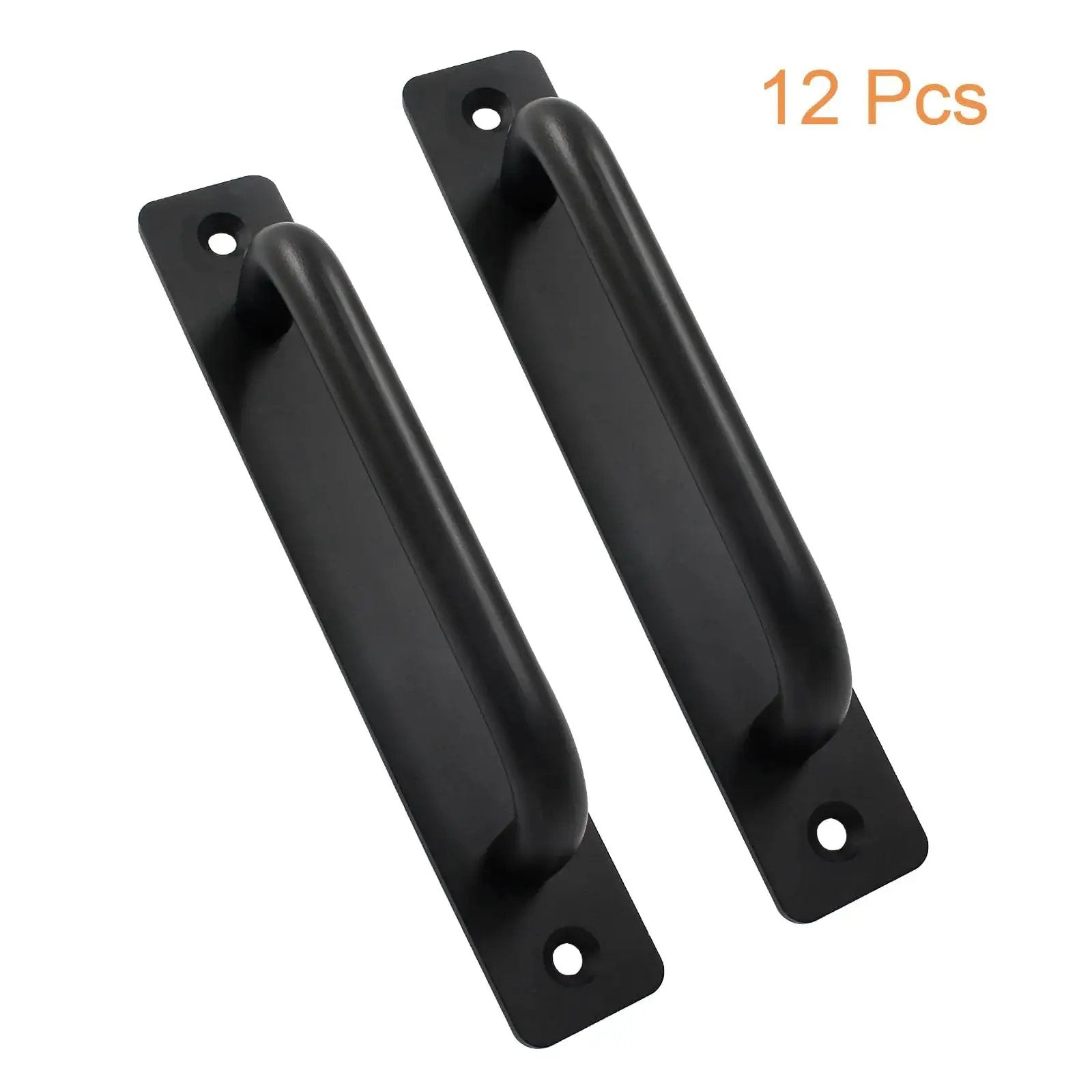 12 Pieces Aluminum Alloy Barn Door Handles 148mm 5.8 Inch Sliding Pulls For Cabinets Closets Drawers Black Finish Durable Rustproof Corrosion Resistant Hardware Ideal For Home Improvement And Interior Doors