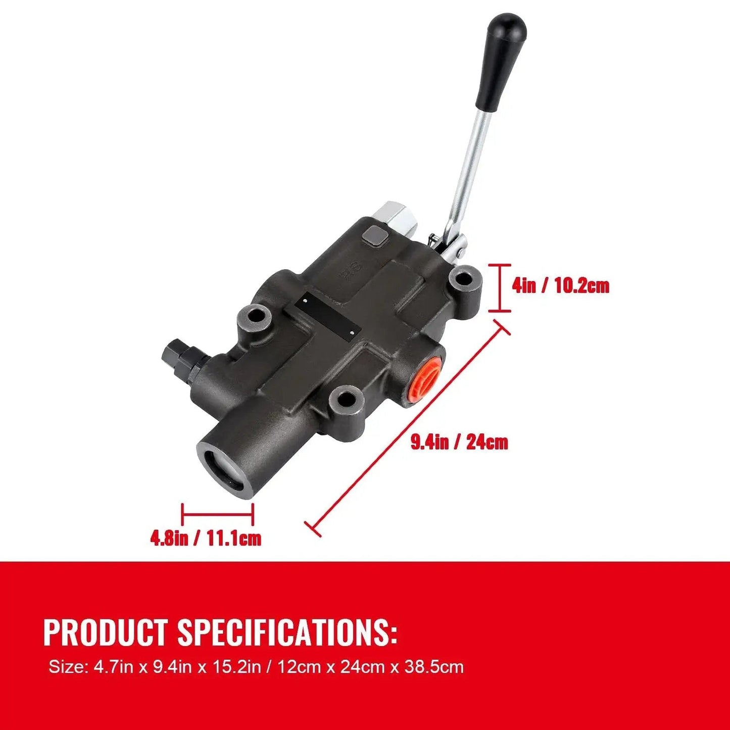 One Spool Hydraulic Directional Control Valve For Tractors And Loader Applications, 21 GPM At 3625 PSI, black compact build
