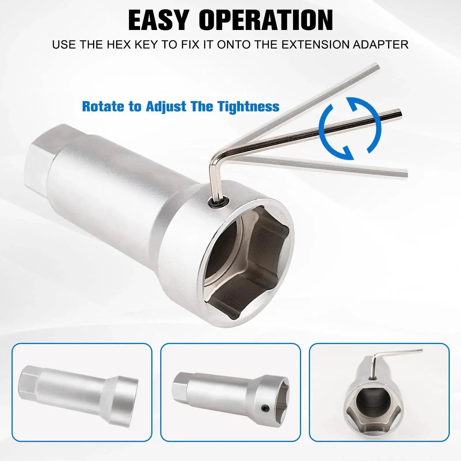 Axle Spindle Thread Chaser Set For Vehicle Axles With 8 Dies And 1-1/16 Inch Extension Bar, tool adjusting view