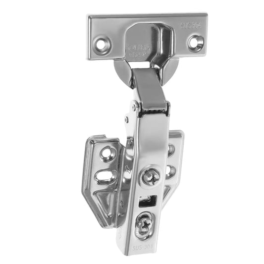 Stainless Steel Hidden Door Hinge With Soft Close Mechanism For Kitchen And Bathroom Cabinets Built To Last Durable Material Easy Installation And Smooth Damping By HOMSFOU, front view showing metal finish and screw placements.
