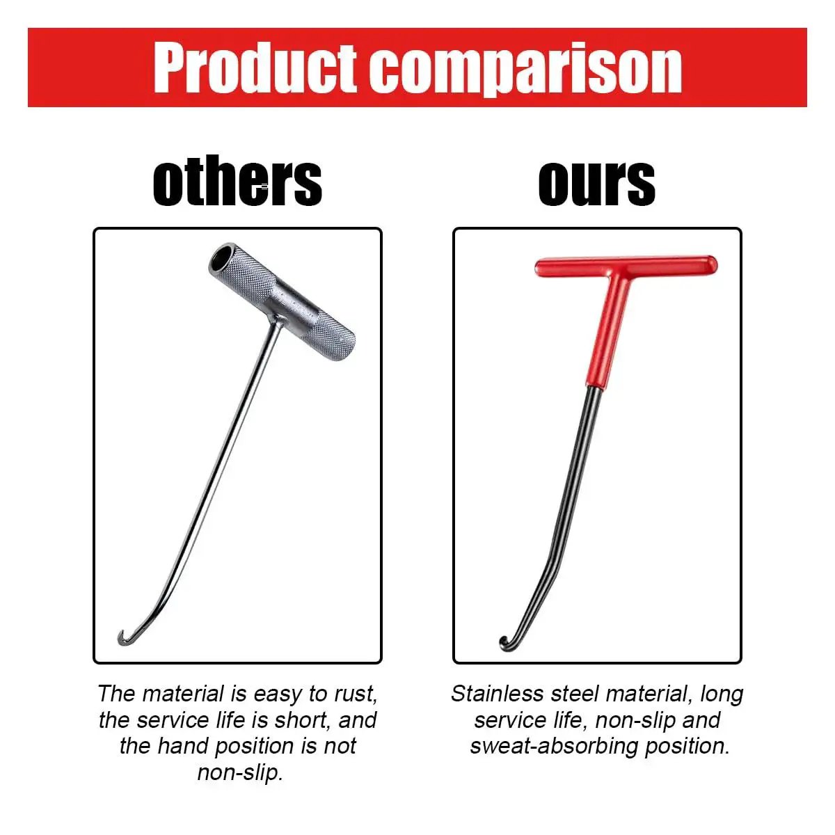 Motorcycle Exhaust Spring Hook T Handle Rubber Coated Puller Tool comparison with another hook