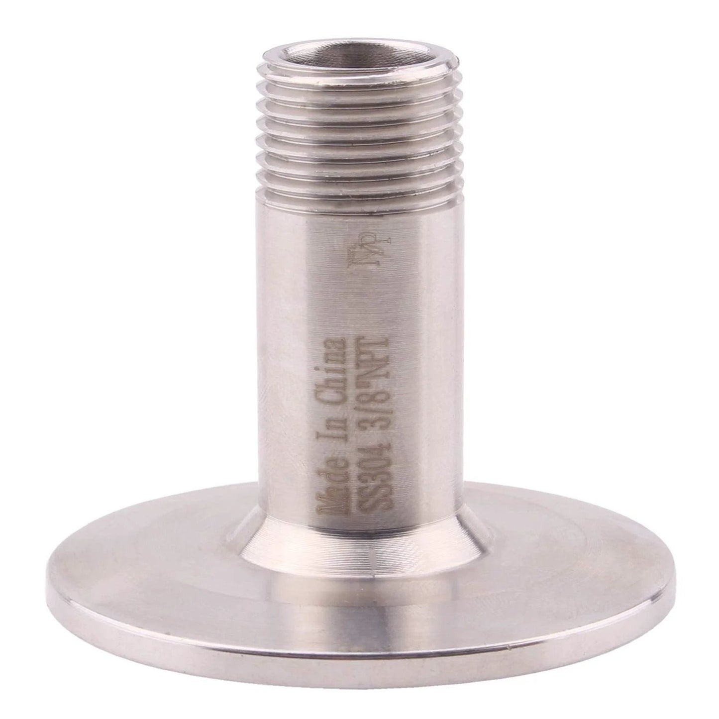 Stainless Steel 304 Tri Clamp Pipe Fitting To 1.5 Inch Ferrule For 50.5mm Connection With 3/8 Inch NPT Thread And High Temp Silicone Gasket Included Heavy Duty Sanitary Food Grade Fittings For Dairy Beverage Applications