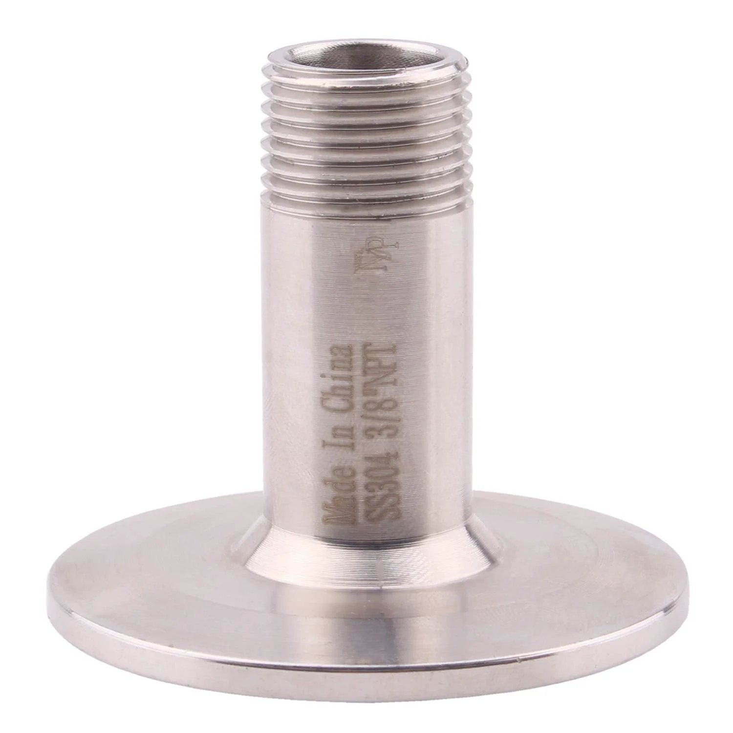 Stainless Steel 304 Tri Clamp Pipe Fitting To 1.5 Inch Ferrule For 50.5mm Connection With 3/8 Inch NPT Thread And High Temp Silicone Gasket Included Heavy Duty Sanitary Food Grade Fittings For Dairy Beverage Applications