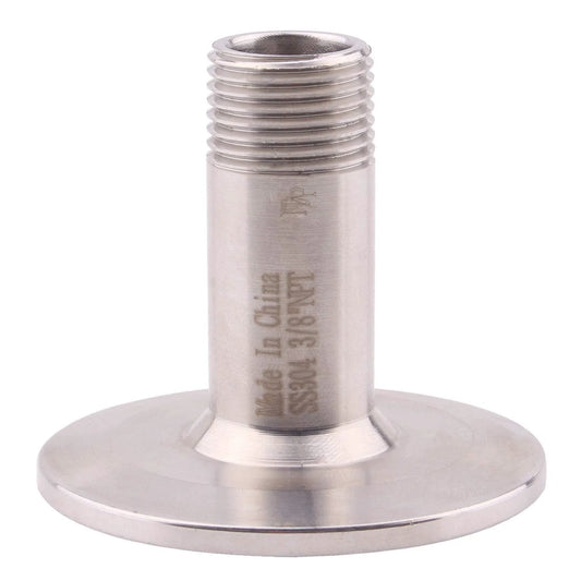 Stainless Steel 304 Tri Clamp Pipe Fitting To 1.5 Inch Ferrule For 50.5mm Connection With 3/8 Inch NPT Thread And High Temp Silicone Gasket Included Heavy Duty Sanitary Food Grade Fittings For Dairy Beverage Applications
