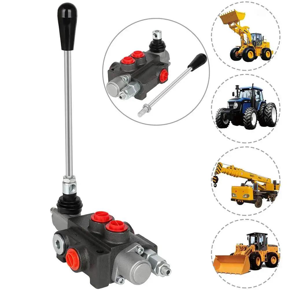 Hydraulic Flow Control Valve With One Spool For Small Tractors And Loaders 11 GPM 3600 PSI G Ports Adjustable Relief Lever Handle