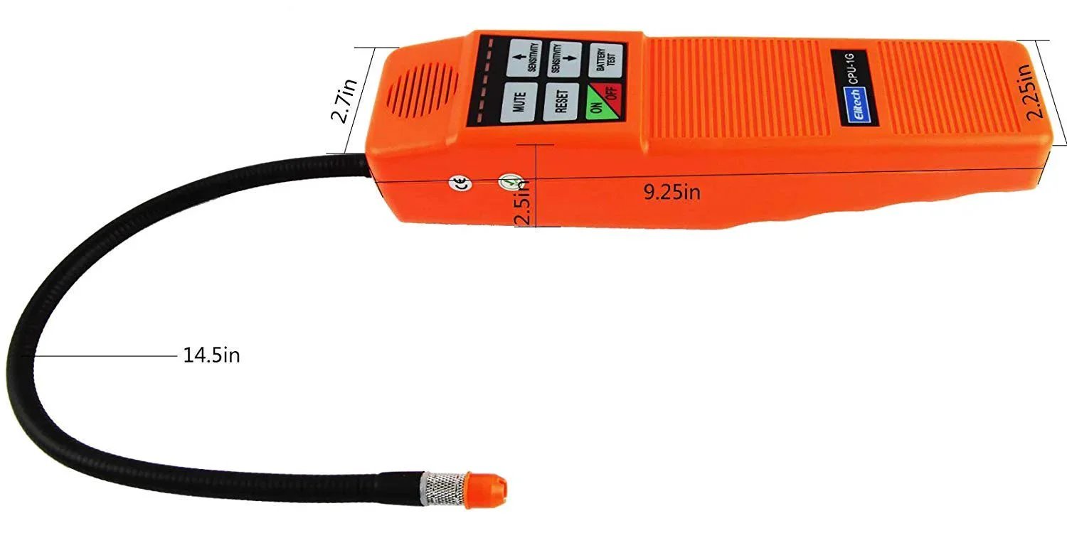 Pro Grade HVAC Leak Detector And Halogen Gas Sniffer For Refrigerants R22 R410A R134A R11 R404A CPU 1G Elitech with flexible probe