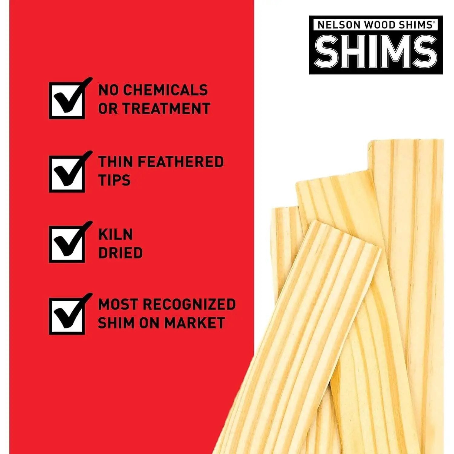 Must Have 8 Inch Wood Shims For DIYers Leveling Doors Cabinets Appliances Floors And More 12 Shims Kiln Dried Natural Wood
