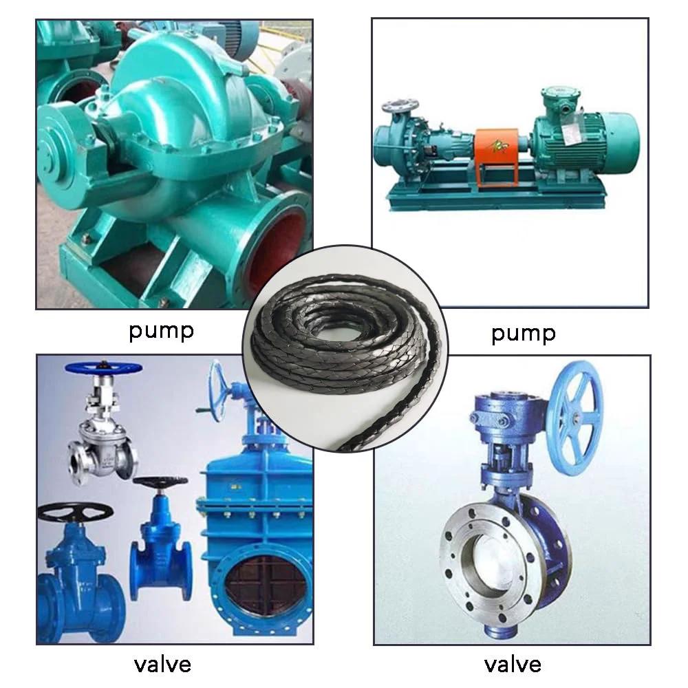 Graphitized Expanded PTFE Graphite Braided Compression Packing One Eighth Inch By One Eighth Inch Ten Feet Long for pumps and valves.