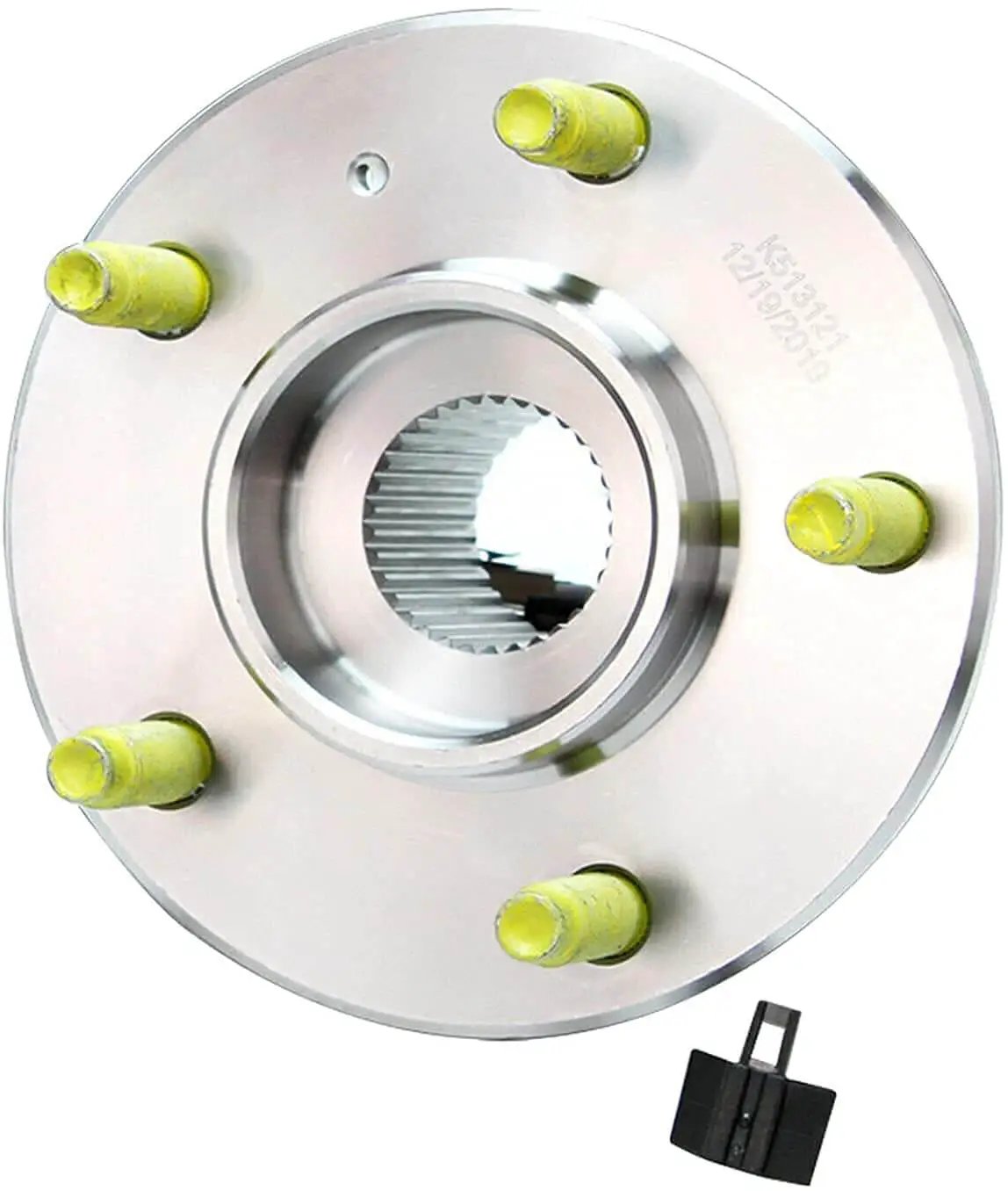 4pc Wheel Hub & Bearing Assemblies Front or Rear for 2000-2013 Chevy Impala, steel hub with ABS, 5-bolt design