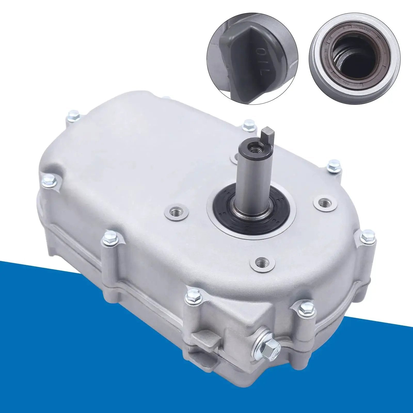 Two To One Gear Reduction Box With Built In Clutch For Honda GX270 13HP Engine, compact iron and aluminum housing, precision machined gearbox