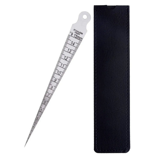 Pro Grade Dual Sided Stainless Steel Aperture Gap Gauge For Precise One To Fifteen Millimeter And One Sixty Fourth To Five Eighth Inch Readings