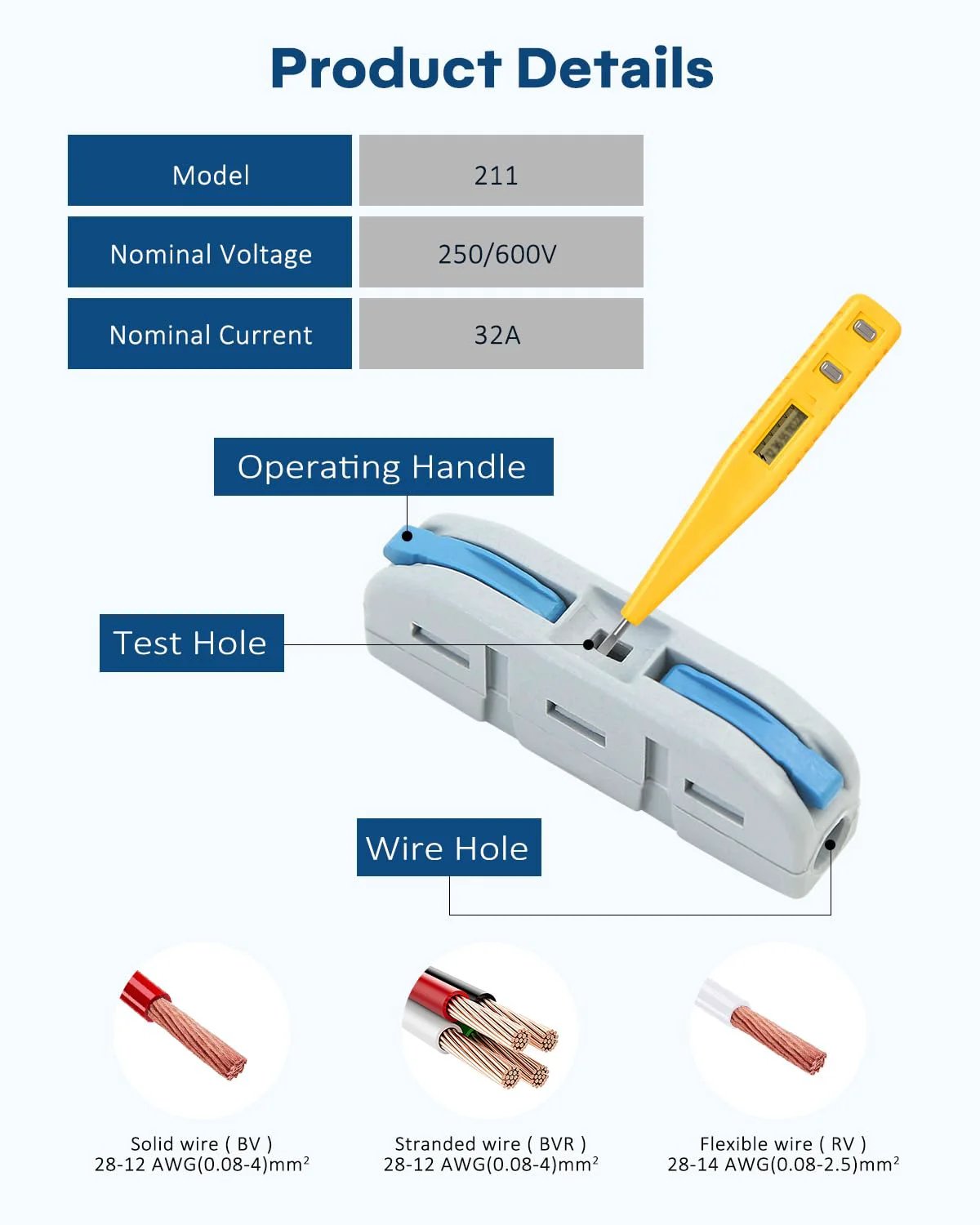 Lever Wire Connector Kit With 20 Pieces For Quick Connect Inline Splices And Push In Terminals, tool-free wiring setup.