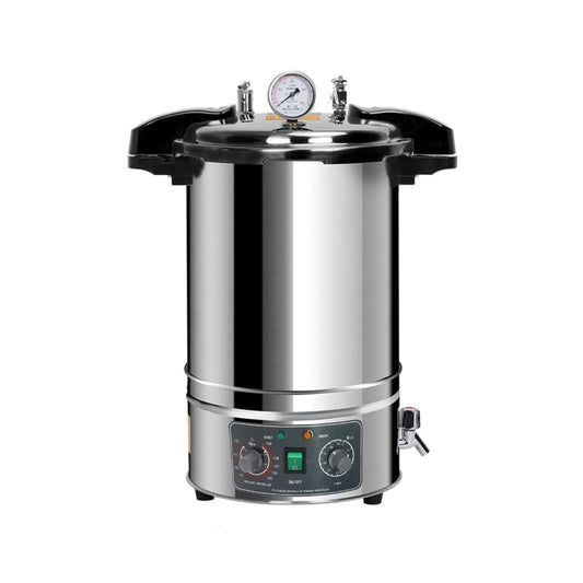 24L Lab Steam Autoclave Sterilizer For High Pressure Sterilization 110V Pro Grade Stainless Steel Cleaning Machine With Dual Scale Pressure Gauge And Easy To Operate Controls