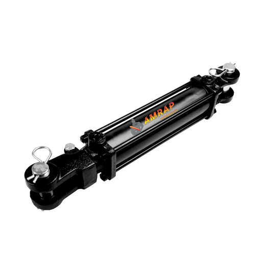 3.5 Inch Bore 8 Inch Stroke Tie Rod Hydraulic Cylinder 2500 PSI Double Acting, black, side view