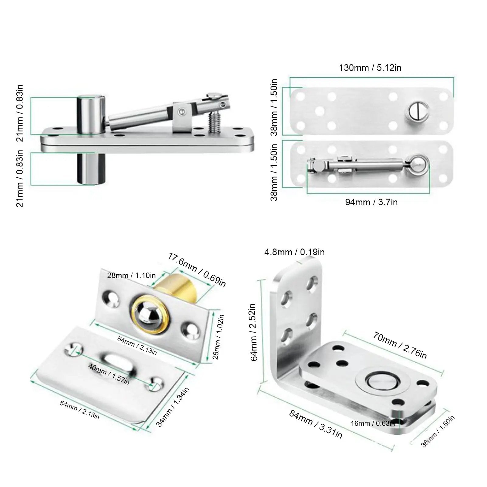 Hidden Door Hinge For Secret Doors And Bookcase Shelves 600 Lbs Load Bearing Stainless Steel Pivot Hinge 180 Degree Rotation